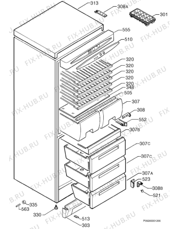 Взрыв-схема холодильника Kelvinator KCB380 - Схема узла Housing 001